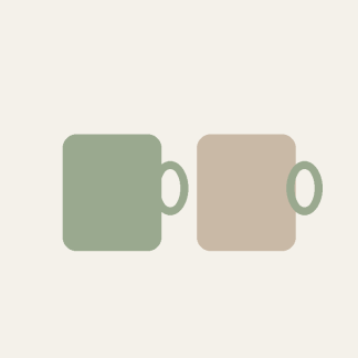 Stoneware mugs, set of 4